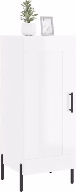 Berkfield Home High Gloss White Modern Sideboard, W/D/H: 34.5 x 34 x 90 cm – 1