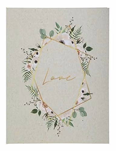 Exacompta Country Guest Book with Gold Edging and Love Title, White with Gold Details, W: 27 cm, H: 22 cm