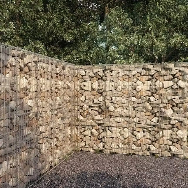 Berkfield Home Galvanised Steel Gabion Fence Wall with Cover in Silver, W: 300 cm, D: 50 cm, H: 200 cm