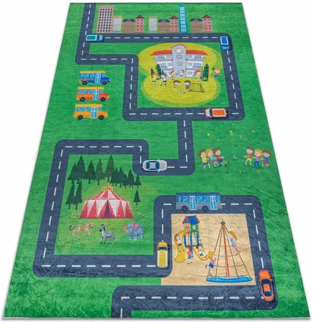 RugsX Bambino Kids Motif Rug in Green, W: 160 cm, L: 220 cm