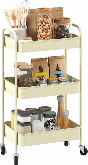 Kelvenix 3 Tier Rolling Utility Storage Trolley in Green
