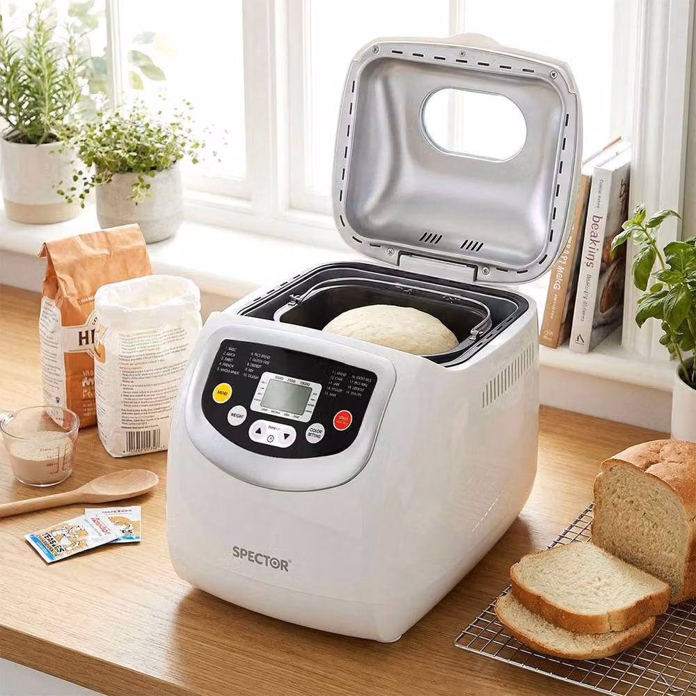 Spector Stainless Steel Automatic Bread Maker with 19 Programs and Timer, White – 3