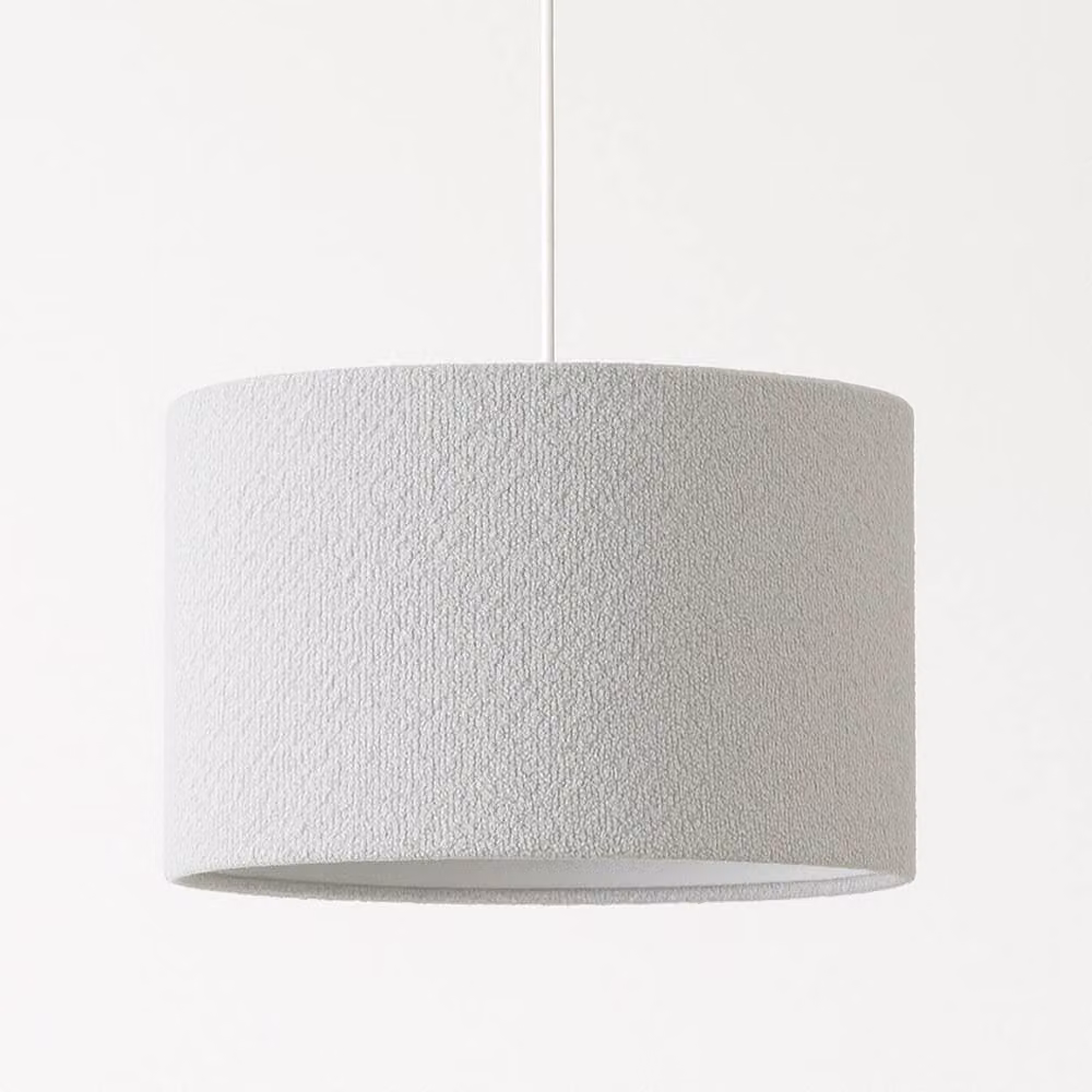 CGC Lighting Petra Grey Boucle Round Fabric Ceiling or Table Lampshade, Diameter: 30 cm – 4