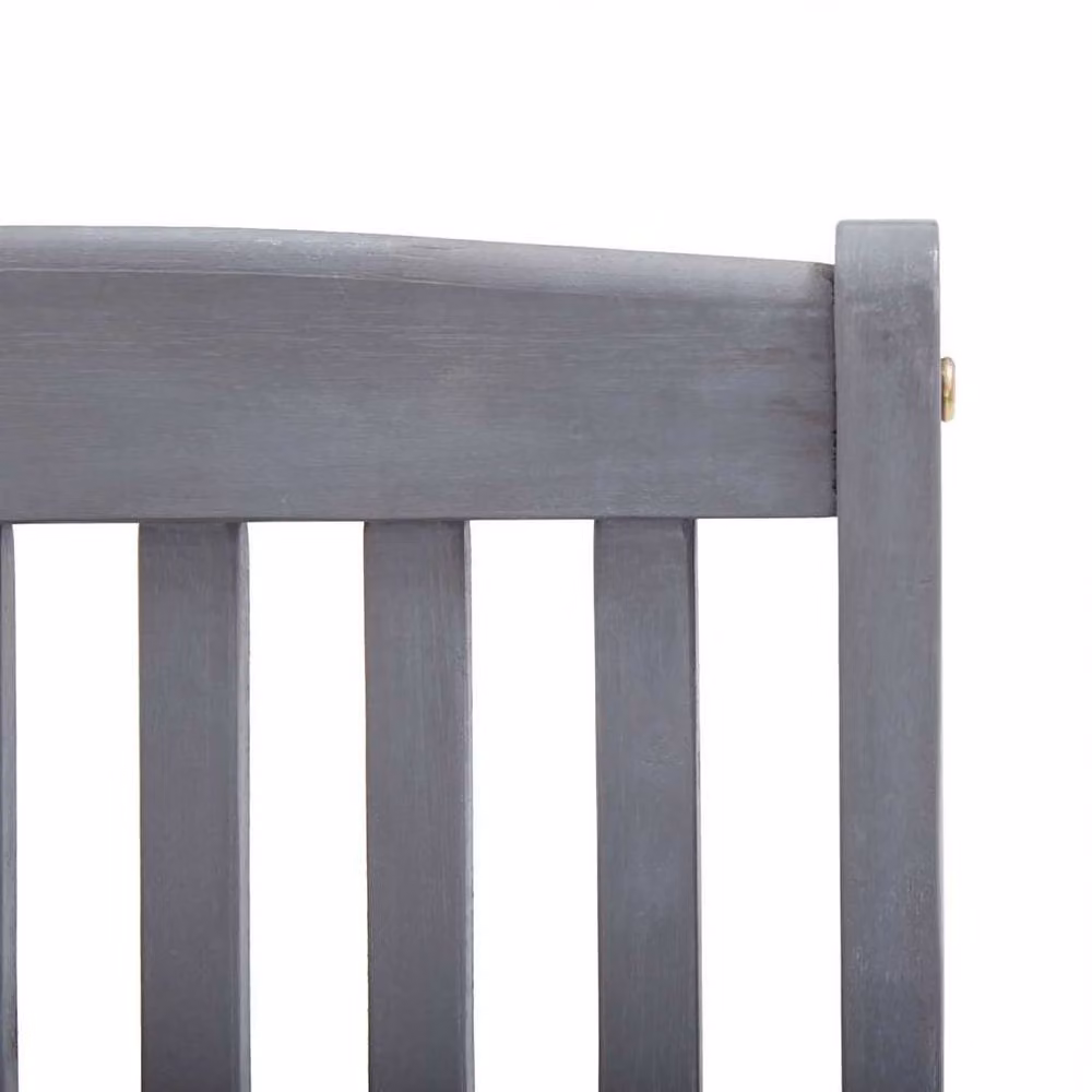 Berkfield Home Set of 4 Durable Folding Outdoor Chairs in Grey Solid Acacia Wood – 4