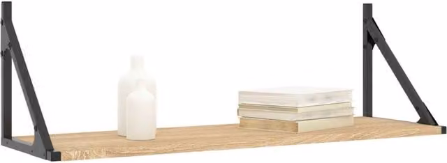 Berkfield Home Beautiful Wall Shelves, 2 Pack, Sonoma Oak, W/D/H: 80 x 25 x 25.5 cm