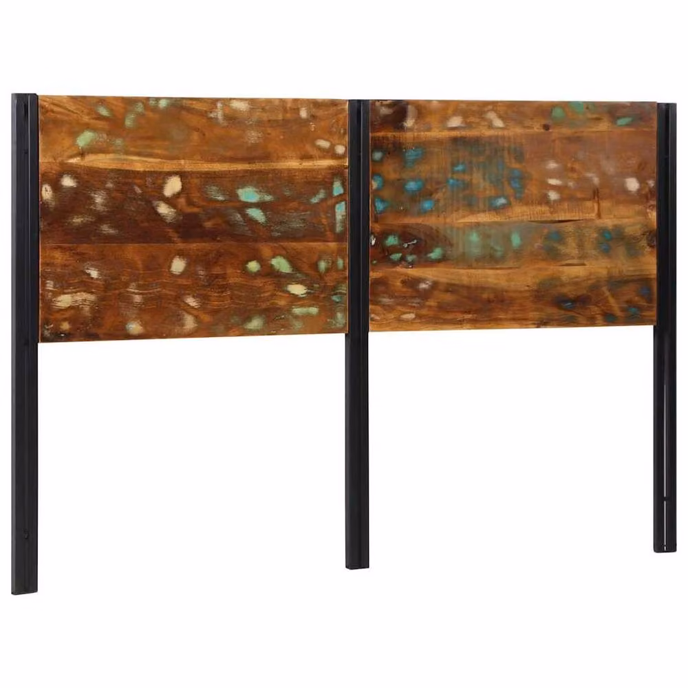 Berkfield Home Industrial Headboard in Brown Reclaimed Wood and Iron, Width: 160 cm – 2