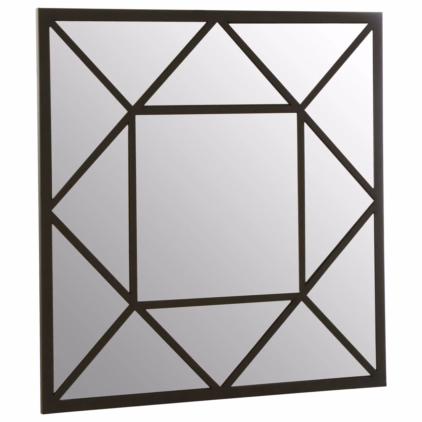 Orsina Descartes Geometric Square Metal Frame Wall Mirror in Black – 3