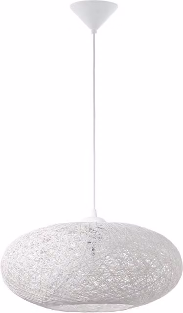 Loops White Paper and Plastic Pendant Ceiling Light with E27 Bulb Holder and Height Adjustment – 1