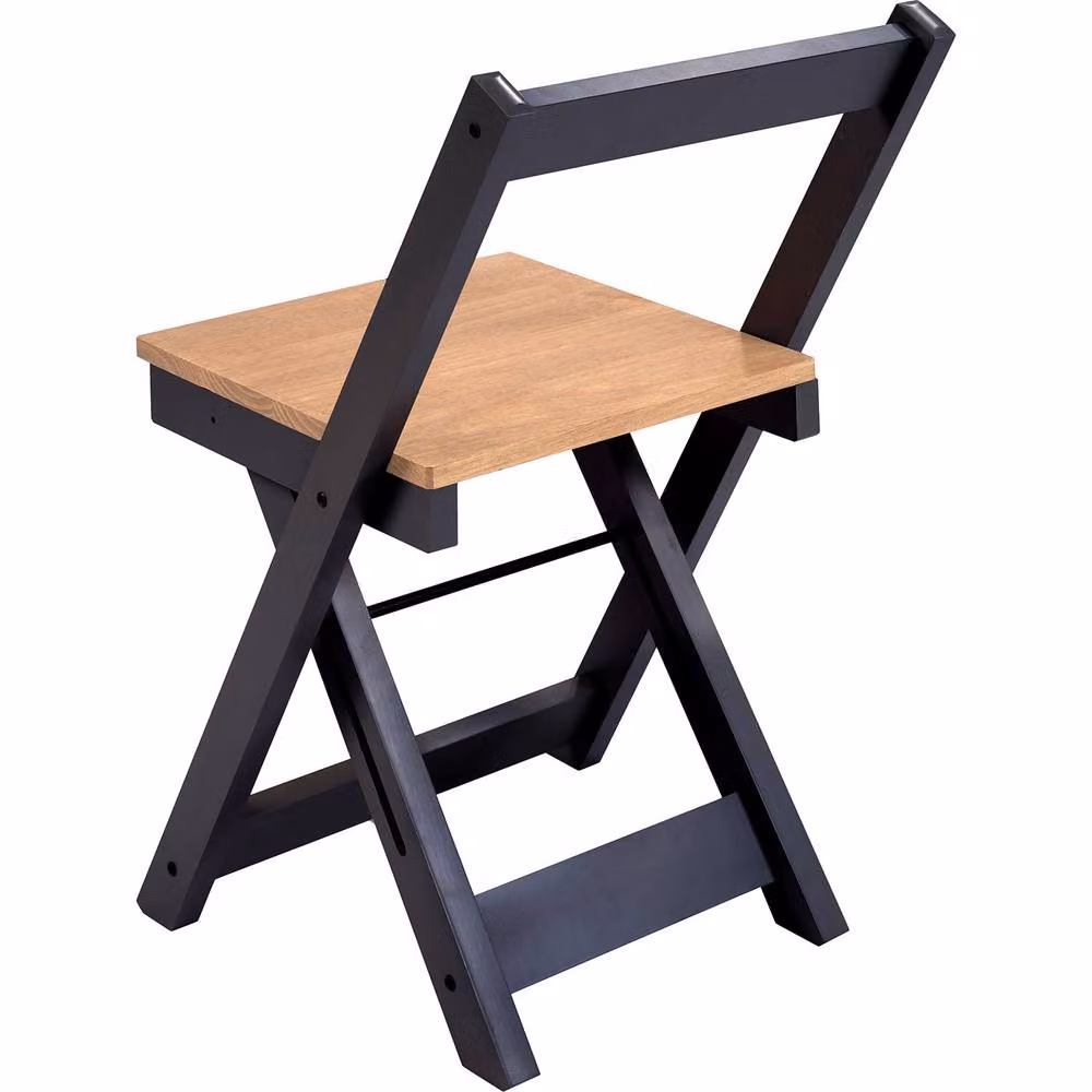 Seconique Santos Folding Dining Chair Set of 2 in Navy Blue and Distressed Waxed Pine – 5