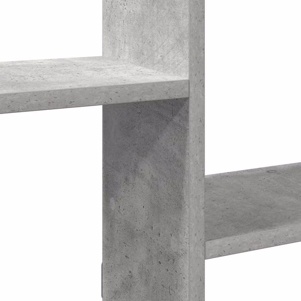 Berkfield Home Wall Mounted 5 Compartment Cube Shelf in Concrete Grey Engineered Wood – 3