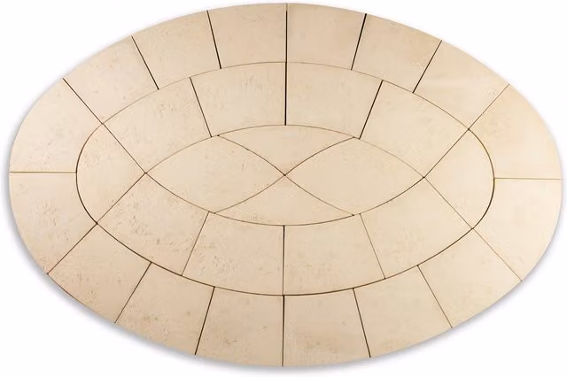 Bowland Stone Baroque Oval Limestone Paving Kit in Yellow and Beige