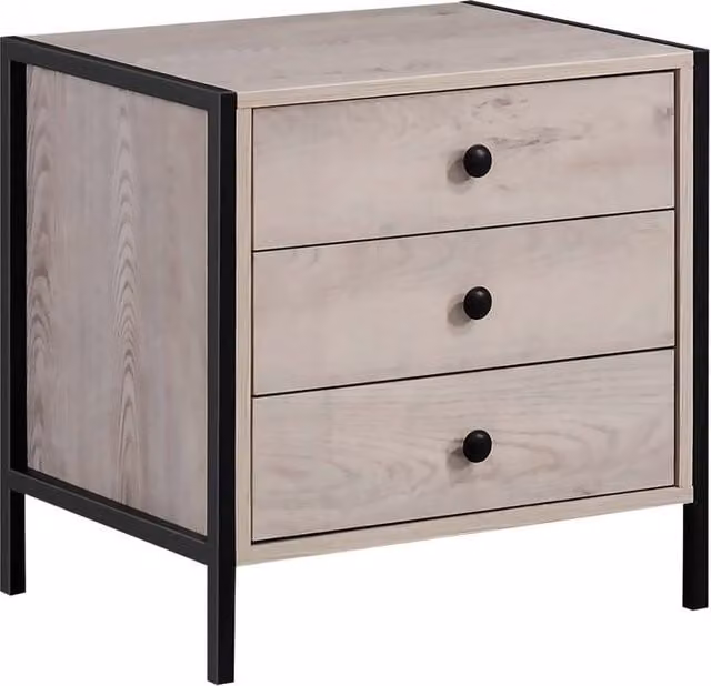 Timber Art Design Zahra 3 Drawer Bedside Table Cabinet in Light Oak