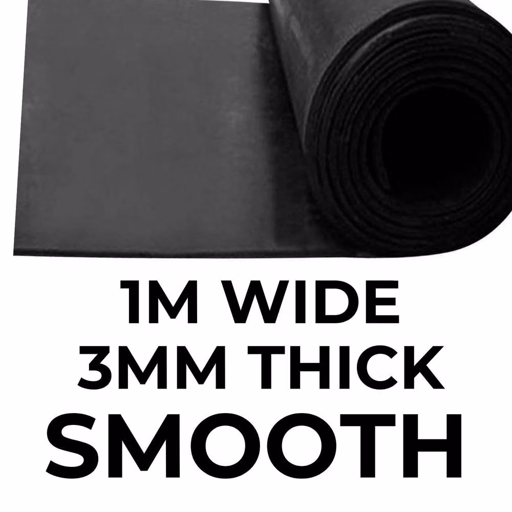 Ark Mat Smooth Rubber Flooring Matting, Black, W: 2 m, D: 1 m, H: 0.3 cm – 2