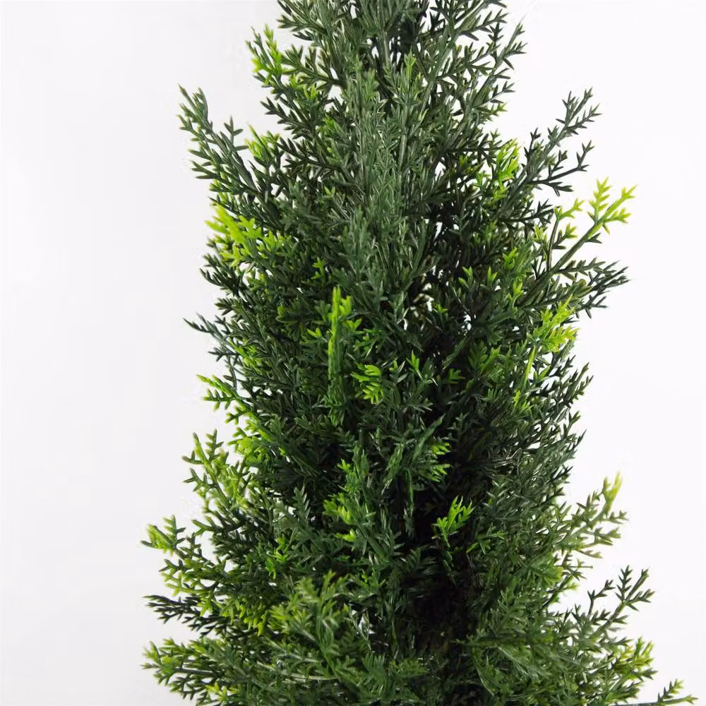 Botanik Pair of Green Artificial Cedar Cypress Topiary Trees, UV Resistant, Height: 120 cm – 2