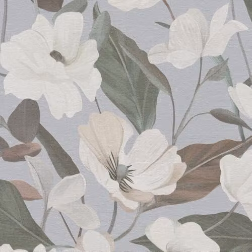 Erismann Fairy Blossom Floral Vinyl Wallpaper in Grey and Multicolour