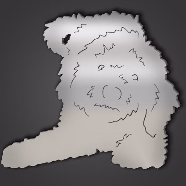 Labradoodle Style 3 Silver Acrylic Wall Mirror