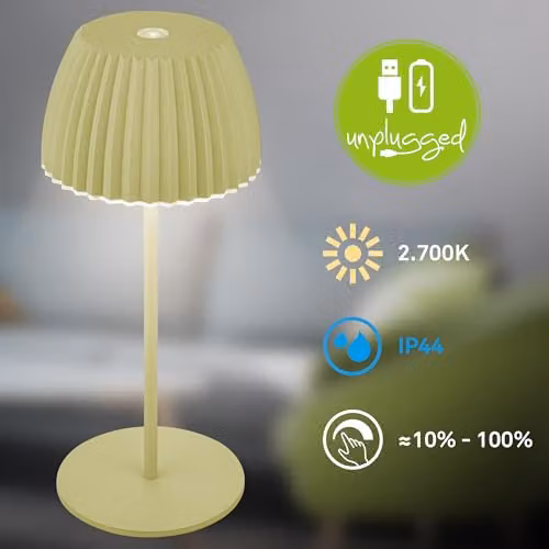 Briloner Riffle Mini Rechargeable LED Table Lamp, Green, W/D/H: 8.5 x 8.5 x 20 cm – 3