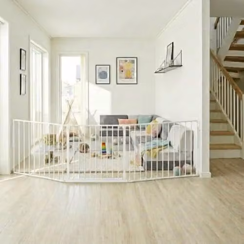 Safetots Premium Extra Tall Room Divider with Door, White, Width: 200 cm, Height: 105 cm – 2