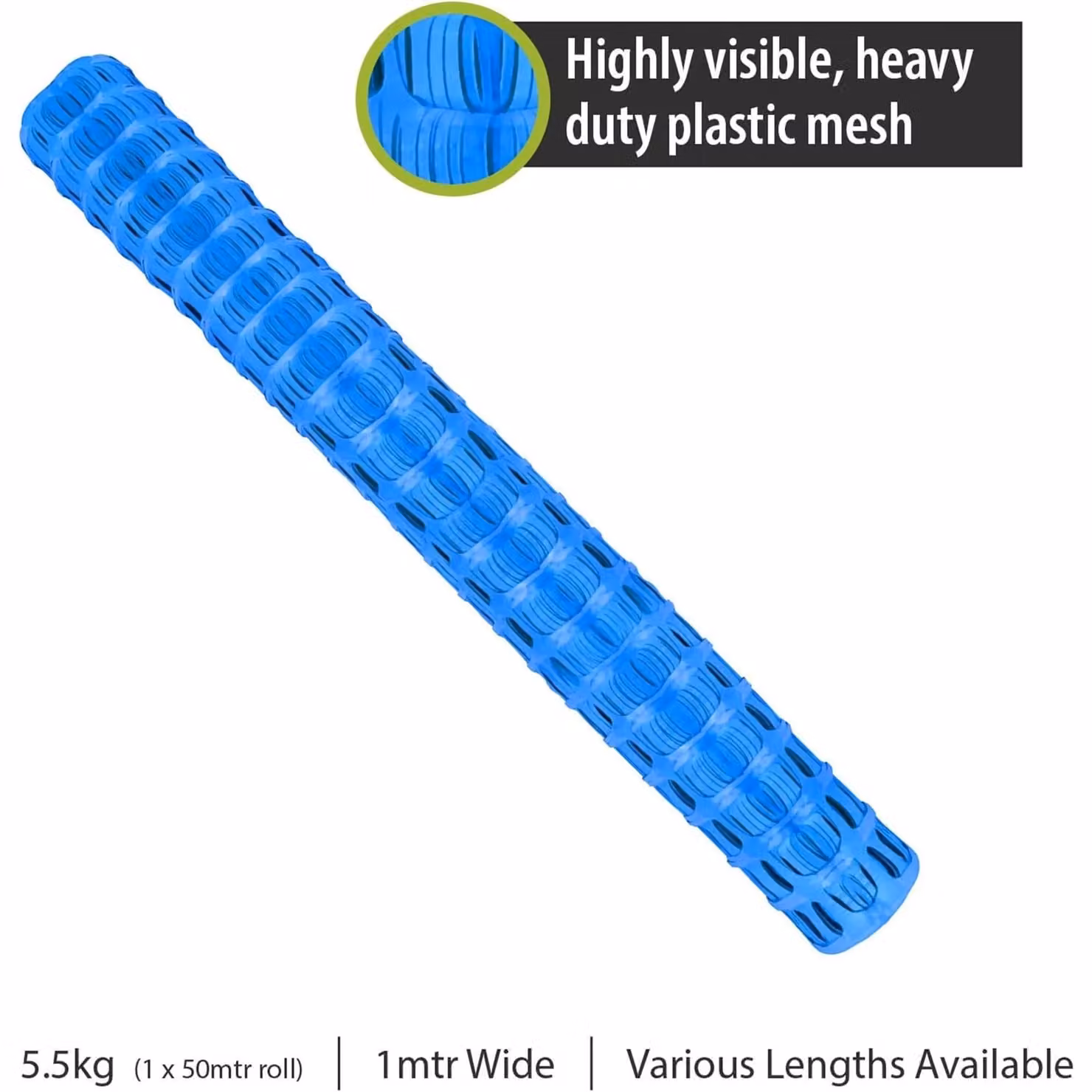 Pegdev Heavy Duty Blue Plastic Barrier Fencing Mesh Netting, 200m – 2