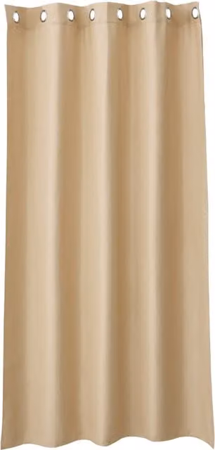 Livingandhome Waterproof Blackout Patio Curtain in White and Beige, Height: 244 cm