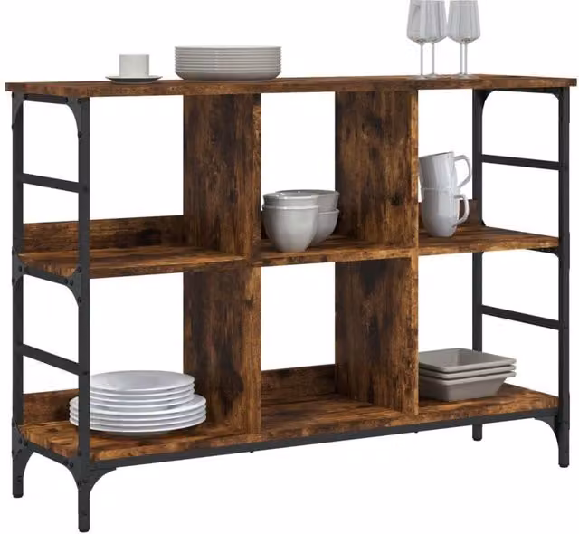 Berkfield Home Smoked Oak Sideboard in Brown, W/D/H: 102 x 32 x 73.5 cm – 1