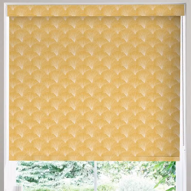 Testa Made to Measure Blackout Roller Blind in Yellow Floral Nature Design