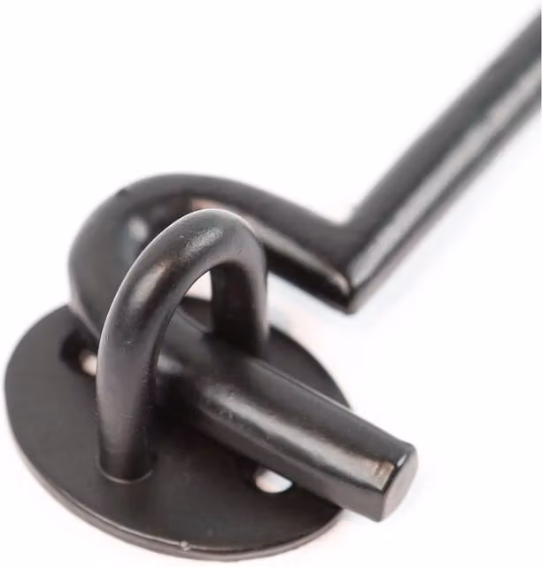 Hammer and Tongs Rustic Iron Cabin Hook and Eye, Matt Black, Pack of 2, Width: 22.5 cm