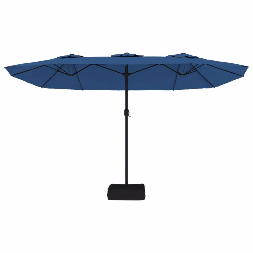 Berkfield Home Double-Head Cantilever Parasol in Azure Blue, W: 449 cm, H: 245 cm – 3