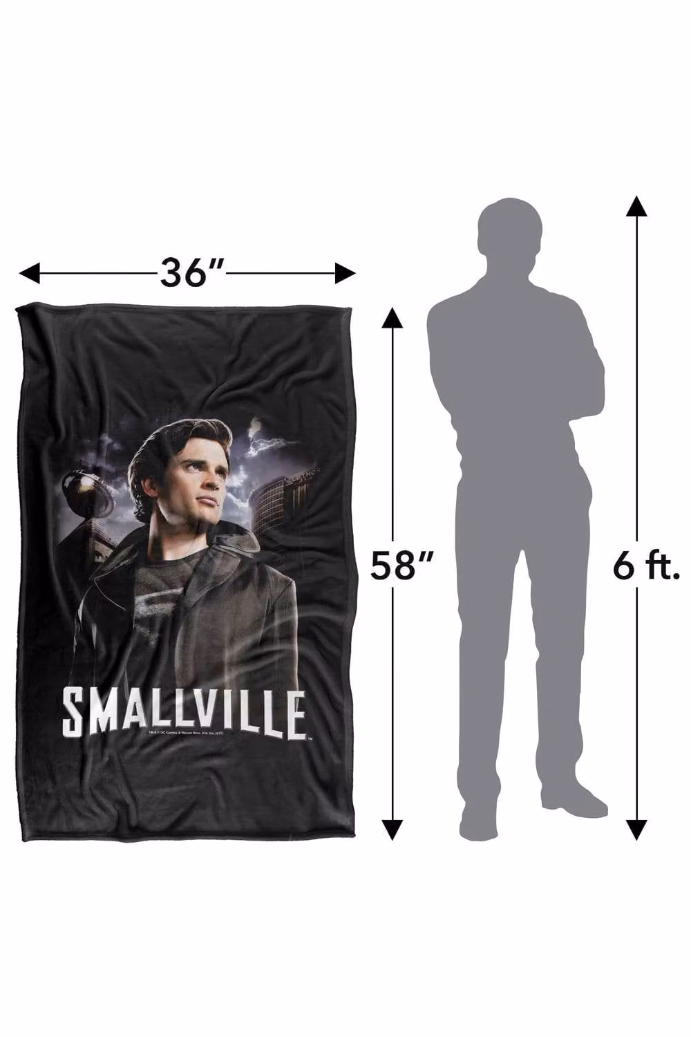 Warner Bros. Smallville Out Of The Shadows Super Soft Fluffy Polyester Throw Blanket, Extra Large, Black and Multicolour – 3