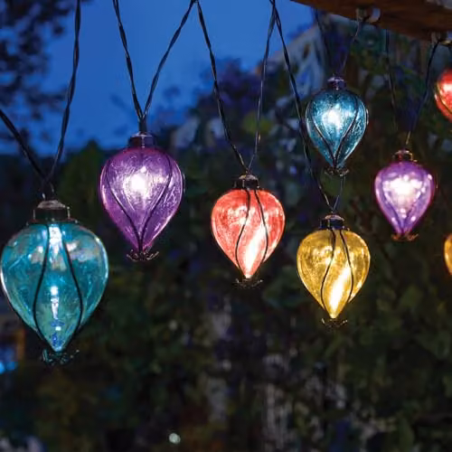 mysmartbuy Solar Powered Multicolour LED Balloon Bulb String Lights, Set of 10
