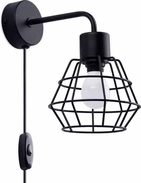 Sollux Lighting Industrial Metal Wall Lamp in Black, W/D/H: 23 x 15 x 23 cm – 1