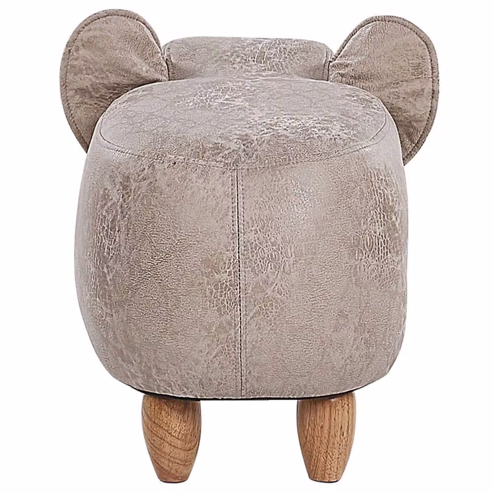 Wyld and Coco Elephant Footstool with Storage in Grey Faux Leather – 4