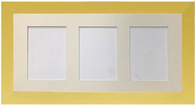 Frames & Mirrors 4U Metro Gold Rectangular Modern Picture Frame with Ivory Mount for 7 x 5 Inch Images