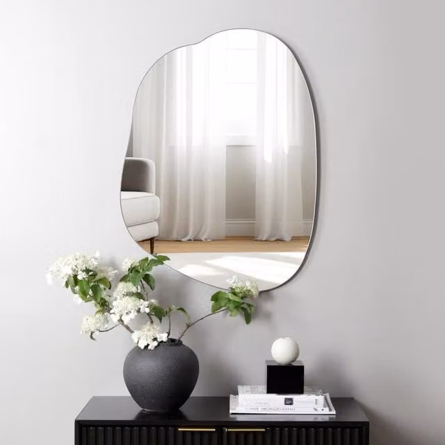 Home Garden Direct Nemi Frameless Pond Wall Mirror in Transparent, W: 80 cm, H: 60 cm – 1