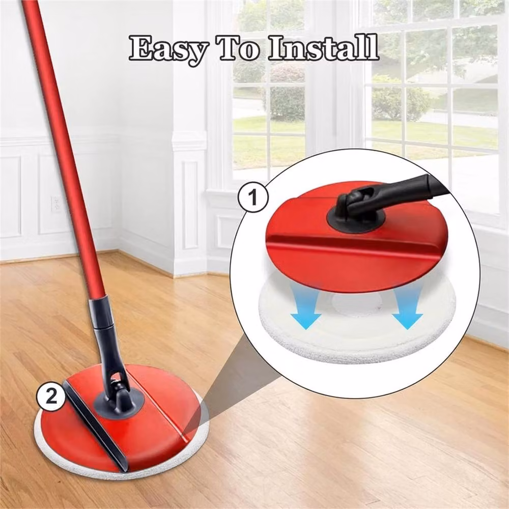 Vileda 3x Refill Mop Heads for Spin Mop, Reusable and Washable, White and Red – 3