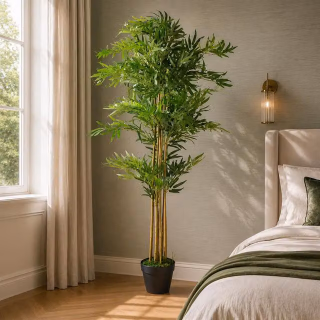 Leaf Design UK Realistic Artificial Green Bamboo Tree, Height: 150 cm – 2