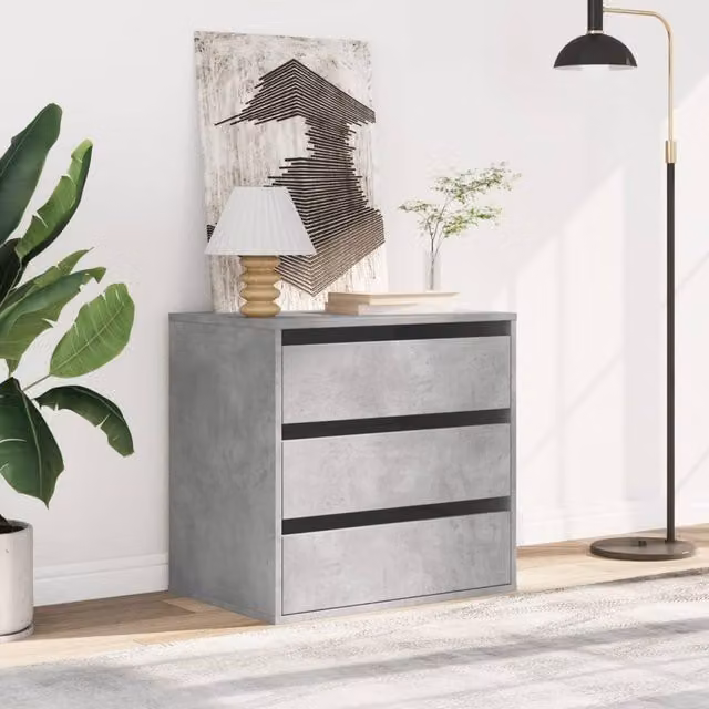 Berkfield Home Classic Corner Chest of Drawers in Concrete Grey, W: 60 cm, D: 41 cm, H: 58 cm