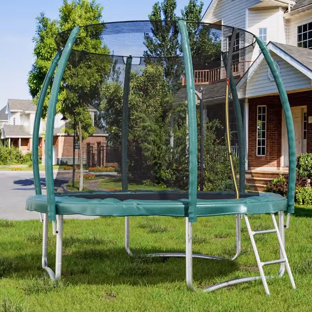Kidkid Outdoor Mini Trampoline with Safety Net in Green