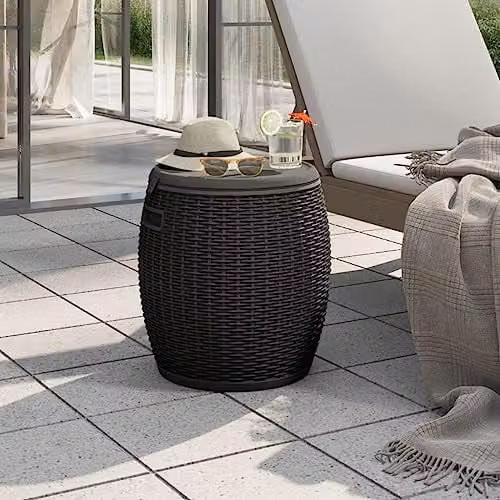 vidaXL 4-in-1 Garden Storage Box in Black Plastic – 2