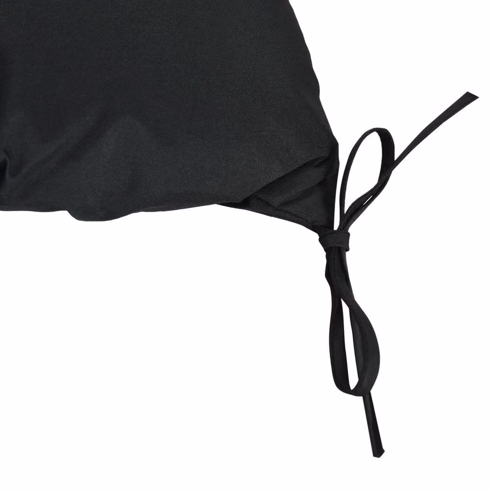 STILVORA Black Rectangular Bench Cushion with Back and Ties, W/D/H: 100 x 98 x 98 cm – 9