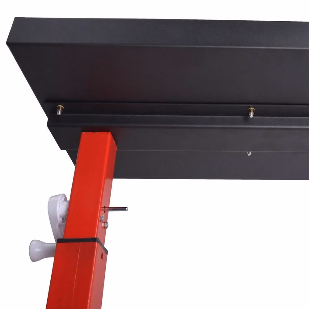 Nordara Red Adjustable Height Mobile Workstation Trolley with Lockable Wheels and 50kg Capacity – 4