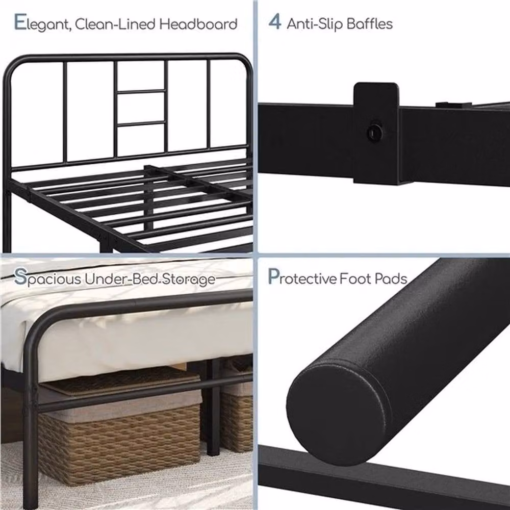 EONLION Double Metal Bed Frame in Black – 3