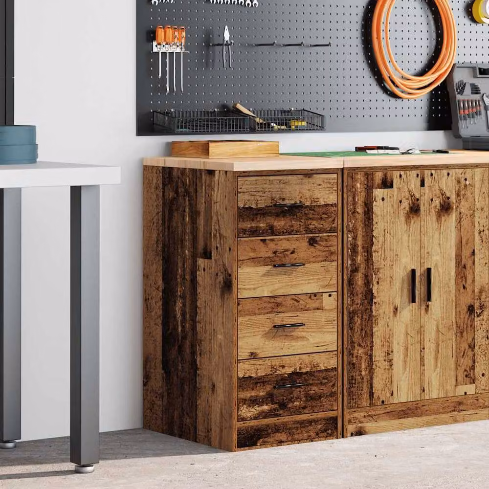 Berkfield Home Garage Storage Cabinet in Brown Solid Pine Wood, W/D/H: 40 x 51 x 85 cm – 2