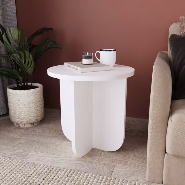 Bimossa Beca Small Round End Table in White