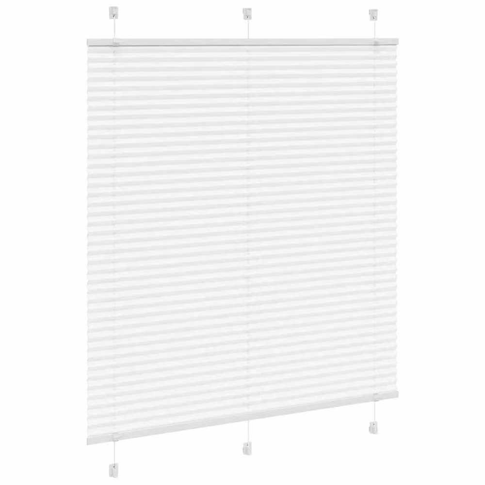Berkfield Home White Single Pleat Polyester Blind, W: 114.4 cm, H: 150 cm