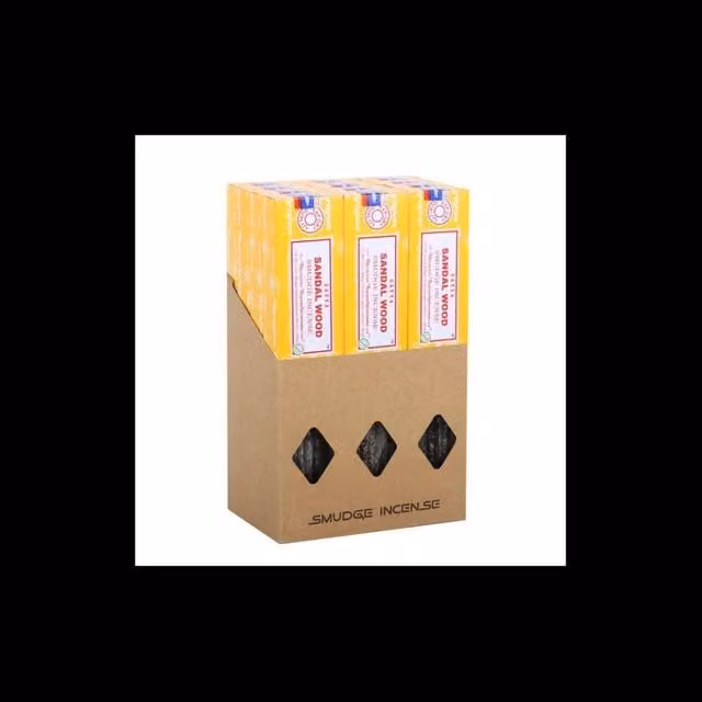 KDMD Satya Sandalwood Smudge Incense Sticks, 12 Pack, 25g, Yellow