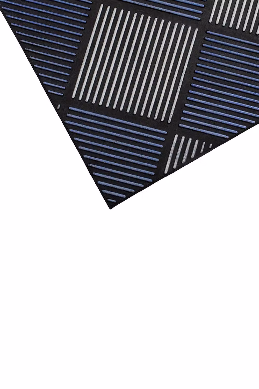 JVL Platina Rubber Scraper Doormat, Silver/Blue, W: 40 cm, L: 70 cm – 6