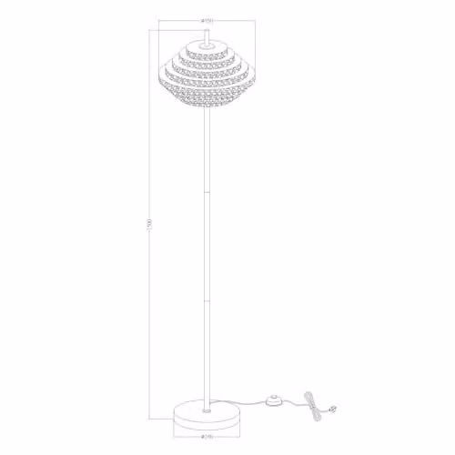 K LIVING Aspen Tiered Glass and Brass Floor Lamp in Gold and Transparent with Marble Base – 2