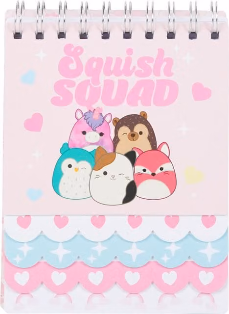 Squishmallows Pink Cardboard and Paper Notebook for Children
