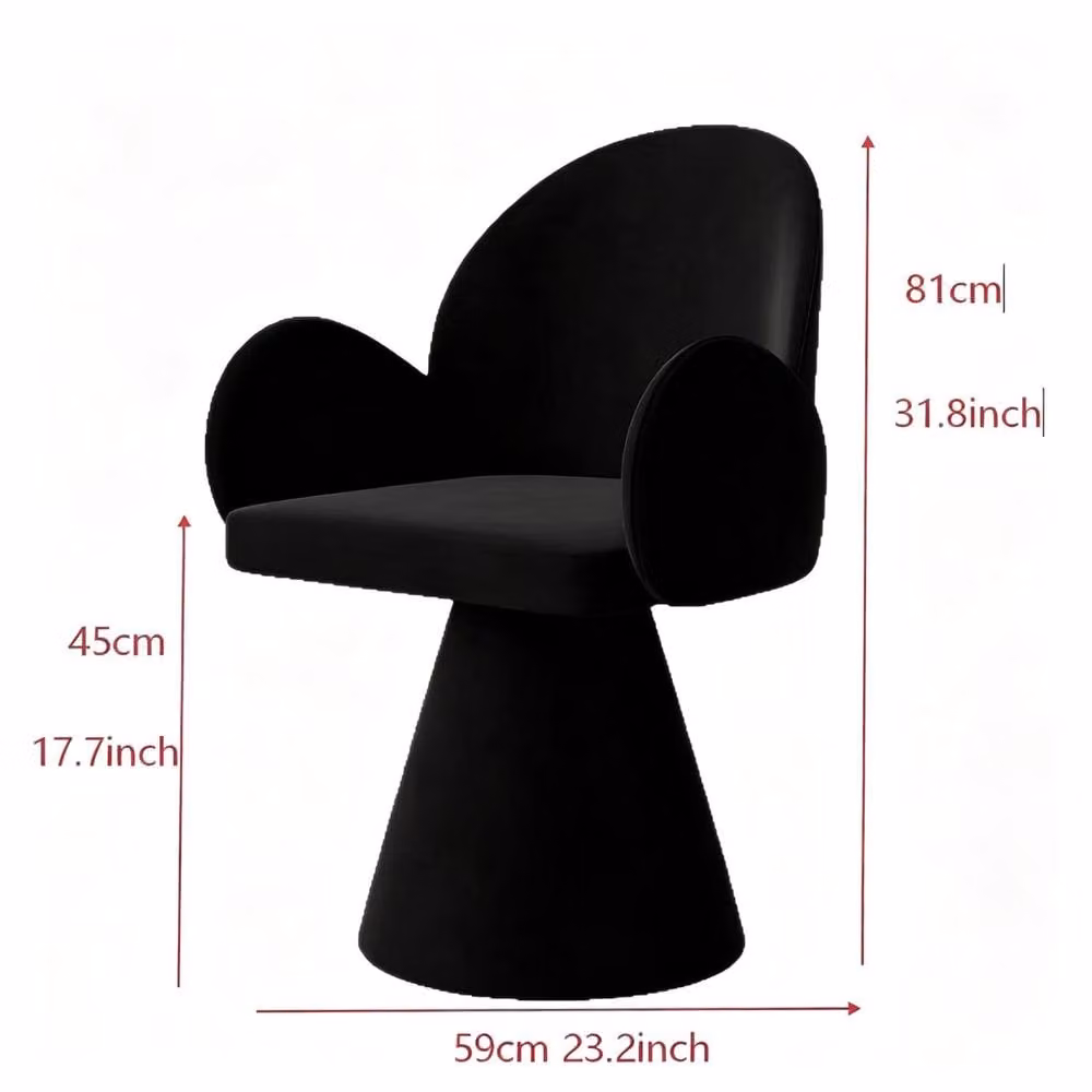 STILVORA Modern Rotating Stool in Black Fabric – 4